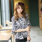Tokyo Fashion - Rhinestone Leopard-Print Top