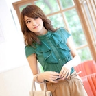 Tokyo Fashion - Ruffle-Bib Pintuck Blouse