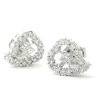 Keleo - 18K White Gold Heart Shape Earrings with Diamonds