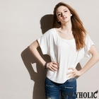 SPICY HOLIC - Wide Shoulder Jersey Top