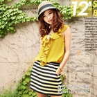 Ando Store - Ruffle Striped Panel Dress