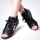 O.SA - Chain-Accent Lace-Up Leather Sandals