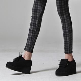 Detachable Fringe Trim Lace-Up Wedges