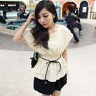 Goodies - Gathered-Waist Short-Sleeve Top With Sash