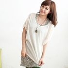 CatWorld - Set: Dolman-Sleeve Top + Leopard Print Tank Top