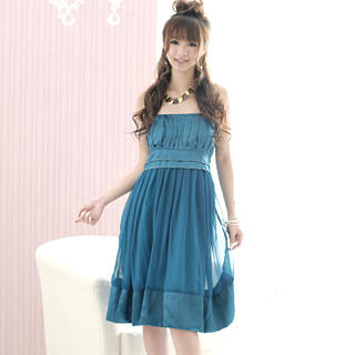 Bead-Detail Pleated Empire Dress Bead-Detail Pleated Empire Dress