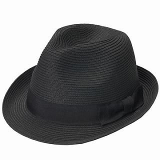 Bow-Accent Woven Fedora