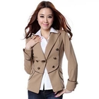 O.SA - Faux-Leather-Piped Buttoned Blazer