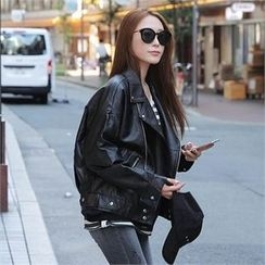 CHICFOX - Faux-Leather Rider Jacket CHICFOX - Faux-Leather Rider Jacket