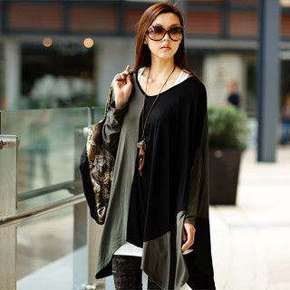 Asymmetric-Hem Color-Block Top