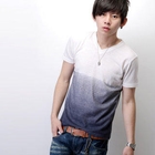 SeventyAge - Gradient V-Neck Short-Sleeve T-Shirt