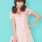 Princess Show - Set: Mesh-Hem Slipdress + Lace Top