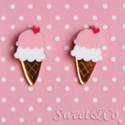 Sweet & Co. - I love ice-cream mirror stud earrings