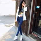 BENGGIRL - High-Waist Skinny Jeans
