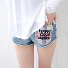 Cookie 7 - Embroidered-Pocket Distressed Denim Shorts