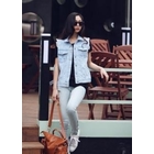 JUNY - Distressed Denim Vest