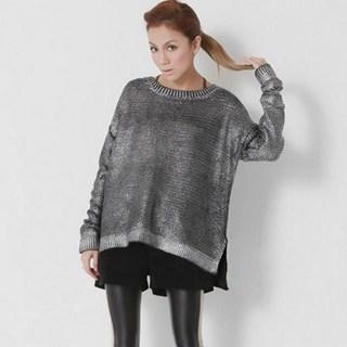 Slit-Hem Knit Sweater