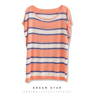 Scoop-Neck Striped Knit Top Scoop-Neck Striped Knit Top
