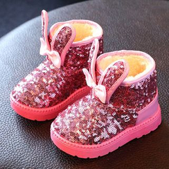 綠豆蛙童鞋 - 兒童兔耳亮片雪靴 綠豆蛙童鞋 - 兒童兔耳亮片雪靴