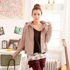 Ni-kiyo - Faux-Leather Hooded Zip Jacket