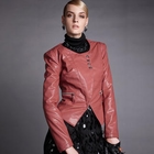 Moonbasa - Faux-Leather Buttoned Jacket