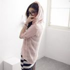 D.P-Shop - Set: 3/4-Sleeve Hooded Shirt + Stripe Tank Dress