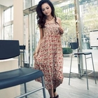 PUFFY - Asymmetric Floarl Maxi Dress