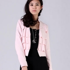 Ando Store - Stand-Collar Ruffle-Layered Jacket