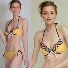 NAMI - Plaid and Striped Bikini Set