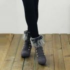 Nongli - Faux-Fur Trim Studded Boots