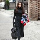 REDOPIN - Set: Turtleneck Knit Dress + Belt
