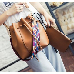 Youshine - Embroidered Strap Bucket Bag Youshine - Embroidered Strap Bucket Bag
