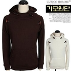 CUBICO - Brushed Fleece Hooded Knit Pullover