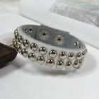 OWL Fashion - Genuine-Leather Studded Bangle