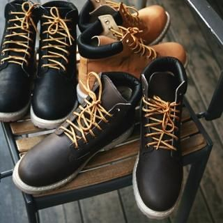 Faux-Leather High-Top Sneakers Faux-Leather High-Top Sneakers