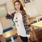 CLICK - Nordic-Pattern Sleeve Pullover