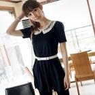 Propose - Set: Lace-Collar Short-Sleeve Minidress + Belt
