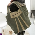 Fashion Lady - Faux-Leather Trim Canvas Tote