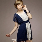 I'Miusa - Smocked Panel Chiffon Dress