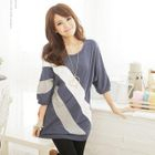 eFashion - 3/4-Sleeve Striped Long Top
