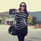 BBon-J - Asymmetrical Stripe Knit Top