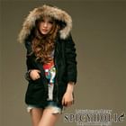SPICY HOLIC - Faux-Fur Hooded Jacket
