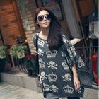 PUFFY - Crown & Skull Pattern Knit Top