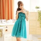 JK2 - Ruffled Bow-Accent Party Dress