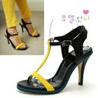 MODELSIS - Color-Block T-Strap Sandals