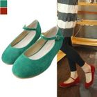 pinkdiamond - Faux-Suede Strap Flats