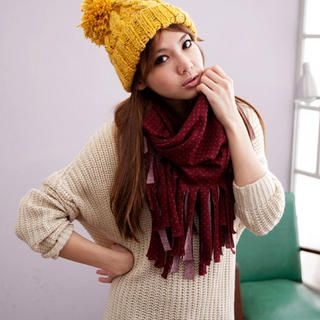 Fringed Dotted Scarf