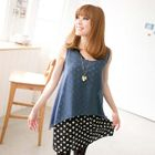 Tokyo Fashion - Set: Sleeveless Dotted Dress + Tank Top