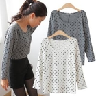 HAPPY CAT - Dotted Scoopneck Dolman Sleeve Top