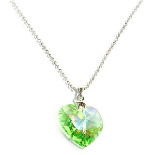 Charming Necklace with Swarovski Sparkling Crystal (Sparkling Light Green Heart)